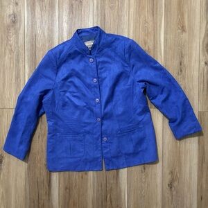 TanJay blue button-front jacket Size 14